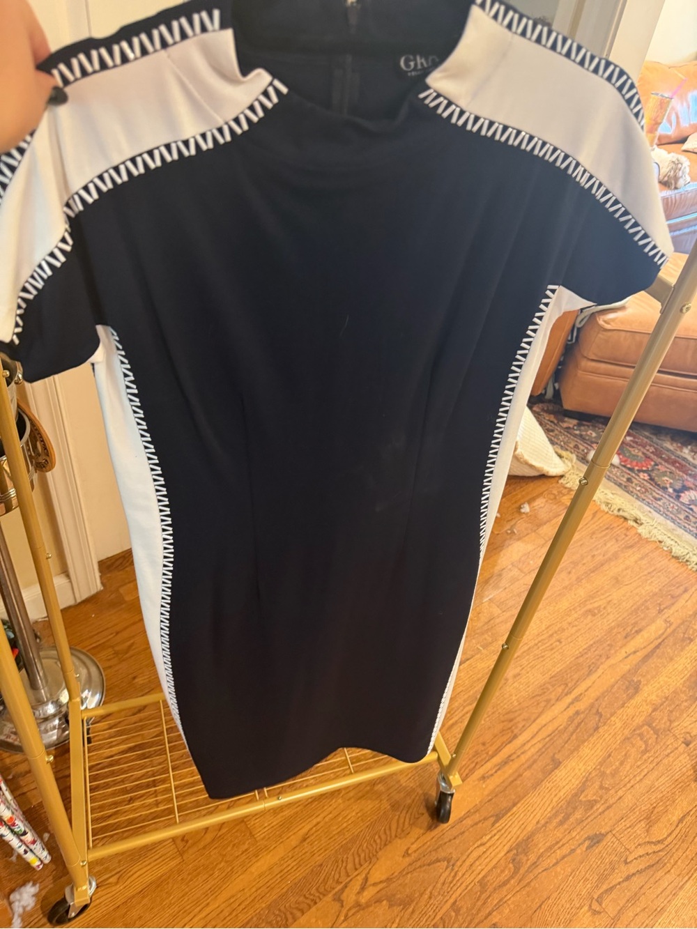Navy & White Short Sleeve Shift Dress